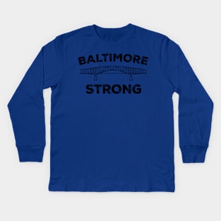 Baltimore Bridge Pray For Baltimore Strong Kids Long Sleeve T-Shirt